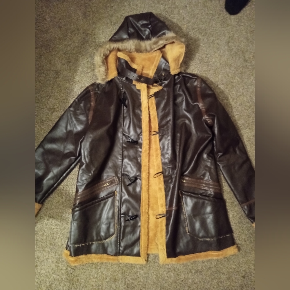 Fall or winter leather coat